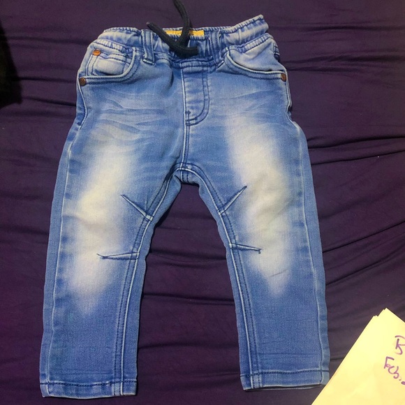 NEXT Denim Joggers | light blue distressed look soft denim jogger jeans - Picture 1 of 3